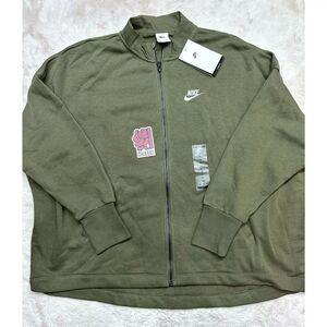 Nike Sportswear Essential Women medium green oversized Fleece Full Zip DD5376